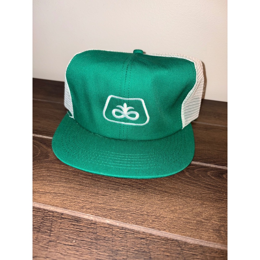 Vintage Pioneer Seed Trucker Hat Green White Mesh Snapback Farming Cap